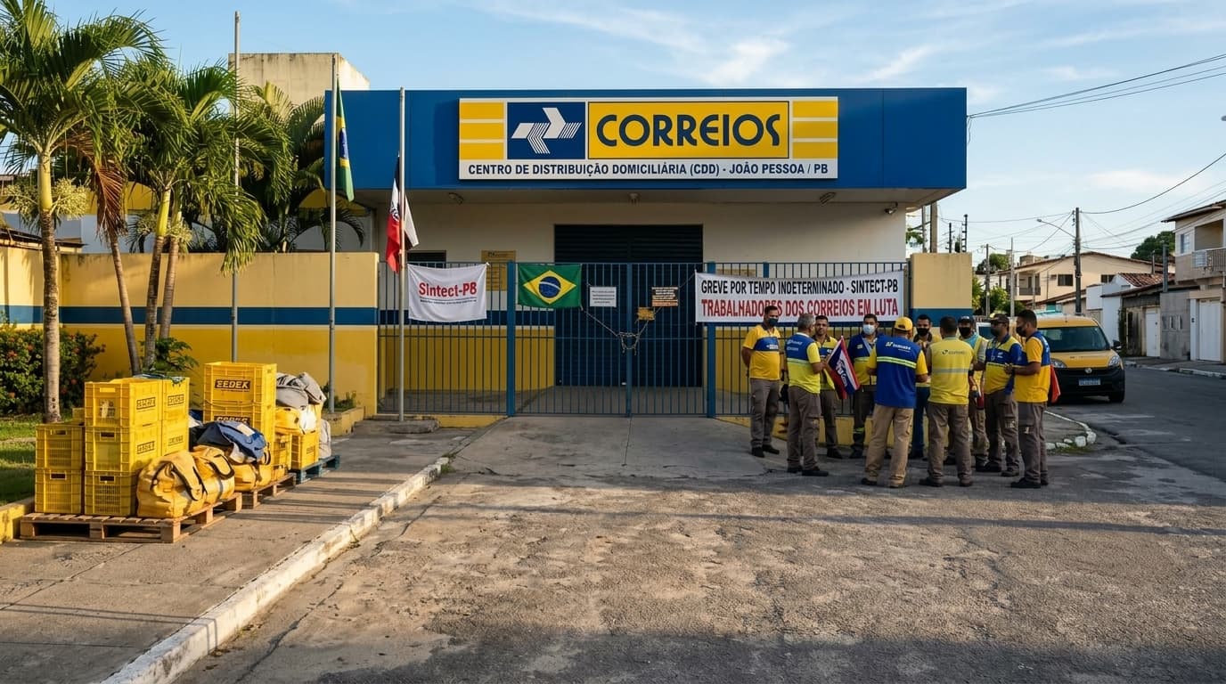 Trabalhadores dos Correios entram em greve por tempo indeterminado na Paraíba