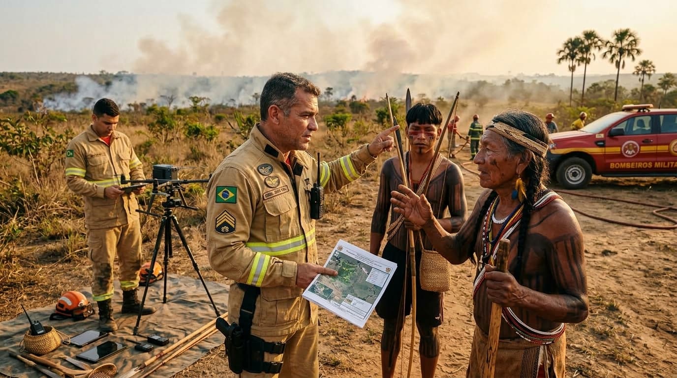 Bombeiros da Paraíba integram força-tarefa no Mato Grosso e atuam com povo Xavante
